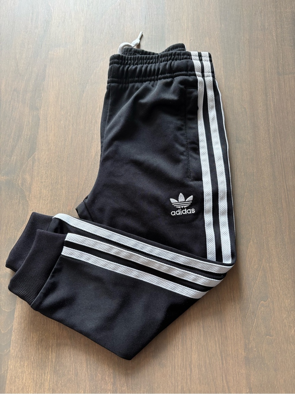 adidas Black Joggers with White 3-Stripes